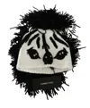 Dolce & Gabbana Black White Knitted Cashmere Animal Design Hat In Multi