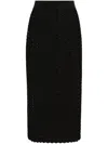 Dolce & Gabbana Central Split-hem Wool Midi Pencil Skirt In Black