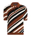 Dolce & Gabbana Striped Polo Shirt In Brown