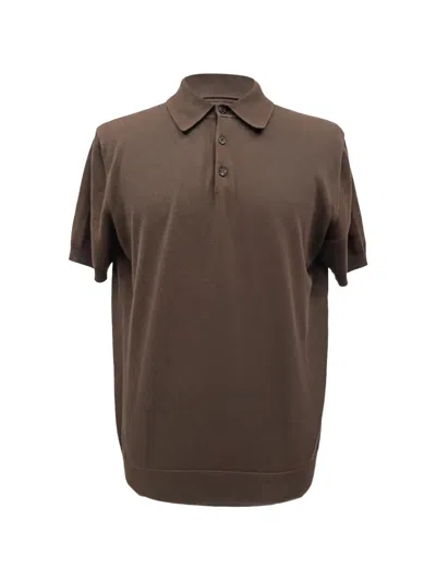 Pre-owned Dolce & Gabbana Knitted Polo Shirt In Brown
