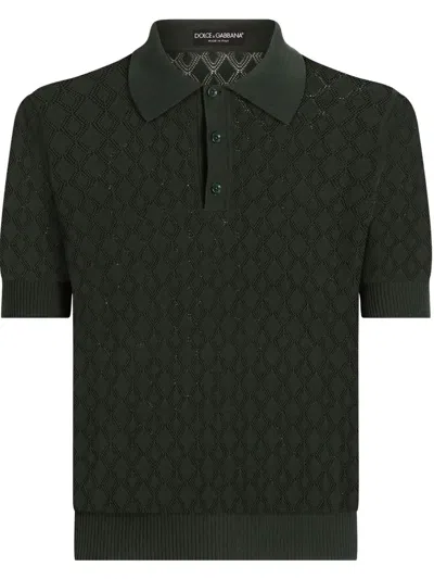 Dolce & Gabbana Knitted Polo Shirt In Black