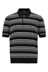 Dolce & Gabbana Knitted Polo Shirt With Short Sleeves In Black