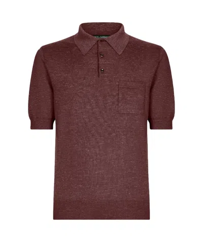 Dolce & Gabbana Knitted Polo Shirt In Red