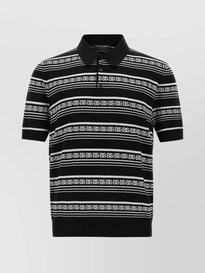 DOLCE & GABBANA KNITTED POLO SHIRT WITH SHORT SLEEVES