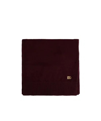 Dolce & Gabbana Knitted Scarf In Burgundy