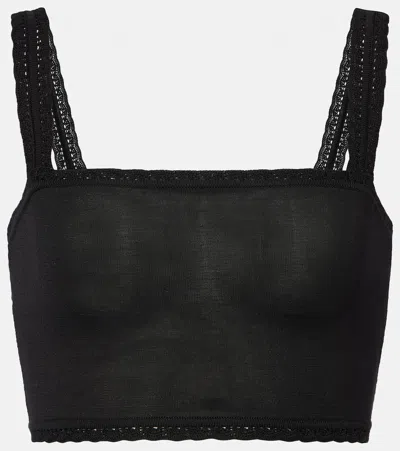 Dolce & Gabbana Cropped-top Aus Seide In Schwarz