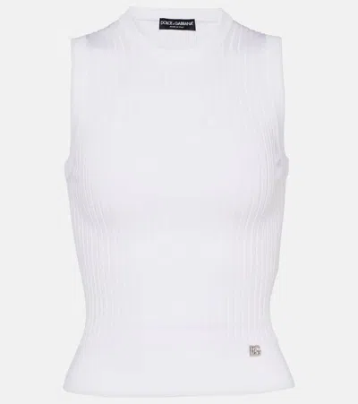Dolce & Gabbana Knitted Tank Top In White