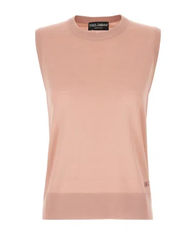 Dolce & Gabbana Knitted Top In Nude