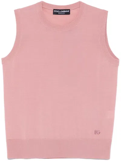 Dolce & Gabbana Knitted Top In Pink