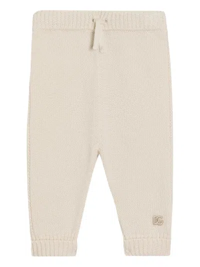 Dolce & Gabbana Babies' Knitted Trousers In Nude