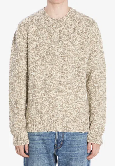 Dolce & Gabbana Knitted Wool Sweater In Neutral
