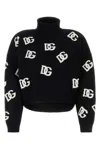 Dolce & Gabbana Intarsia Knit Logo Jumper In Black