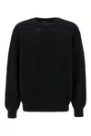 Dolce & Gabbana Oversize Textured Wool Crew-neck Sweater In Black