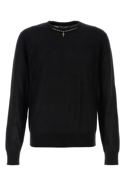 DOLCE & GABBANA DOLCE & GABBANA BLACK CASHMERE SWEATER