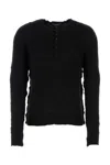 Dolce & Gabbana Buttoned Neckline Wool Blend Sweater In Black