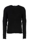 Dolce & Gabbana Grandad Neck Top In Virgin Wool In Black