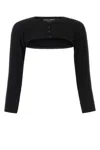 Dolce & Gabbana Black Black Cropped Cardigan In Black
