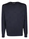 Dolce & Gabbana Logo Intarsia-knit Silk Jumper In Blue