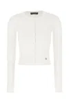 Dolce & Gabbana White Stretch Viscose Blend Cardigan In Optical White