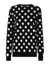 Dolce & Gabbana Polka Dot-pattern Crew-neck Jumper In Black