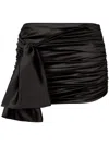 Dolce & Gabbana Women Ruched Silk Mini Skirt In Black