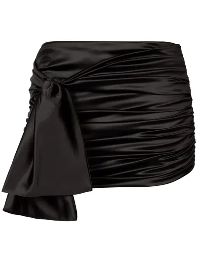 DOLCE & GABBANA KNOT-DETAIL SATIN MINISKIRT