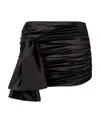 Dolce & Gabbana Short Draped Satin Skirt With Side Bow In Black