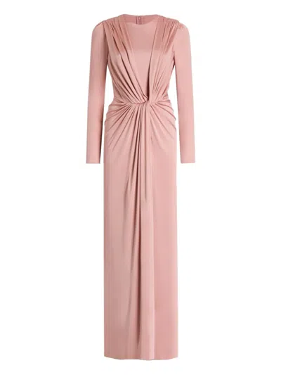 Dolce & Gabbana Knot Long-sleeve Dress In Pink