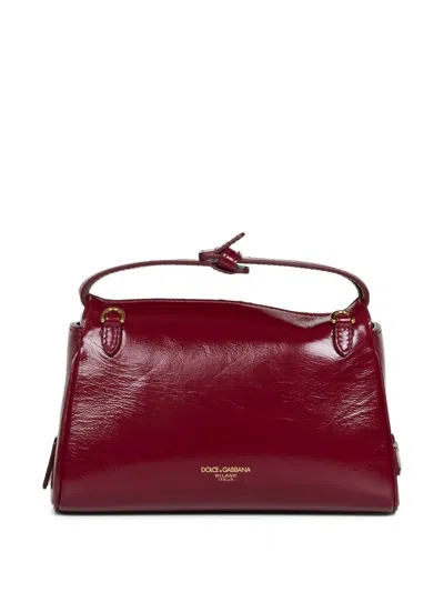 Dolce & Gabbana Knotted Leather Zipped Tote Bag In Red