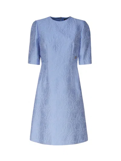 Dolce & Gabbana Women's Short Sleeve Brocade Midi Dress In F3981