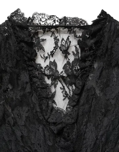 Dolce & Gabbana Lace A-line Evening Gown In Black