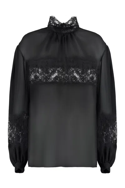 DOLCE & GABBANA LACE AND GEORGETTE BLOUSE