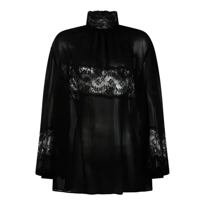 DOLCE & GABBANA DOLCE & GABBANA LACE AND GEORGETTE BLOUSE