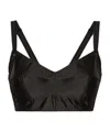 Dolce & Gabbana Sicily Cropped Top Lace Trim In Black