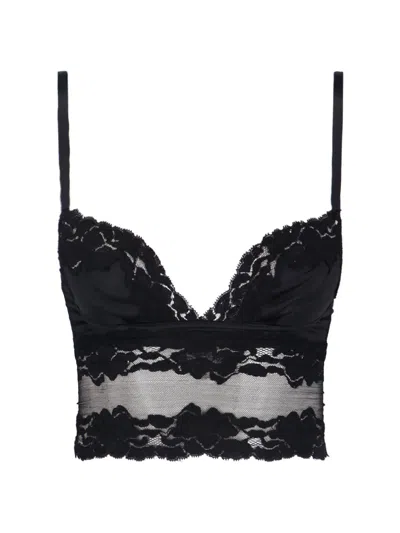 Dolce & Gabbana Lace And Satin Top In Black