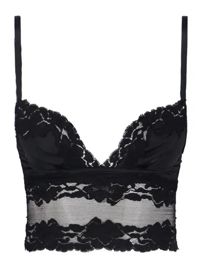 Dolce & Gabbana Lace And Satin Top In Black