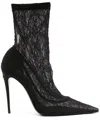 Dolce & Gabbana Lace Ankle Boot In Black