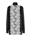 Dolce & Gabbana Lace Panel Blouse High Neck Long Sleeves In Black