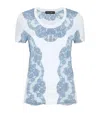 Dolce & Gabbana Jersey T-shirt With Lace Inserts And Dg Logo In Multi