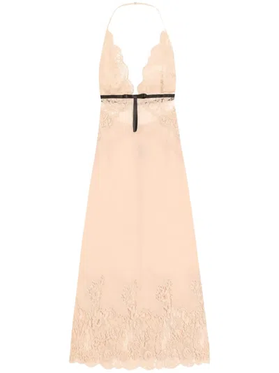 Dolce & Gabbana Lace-appliqué Nightdress In Neutrals