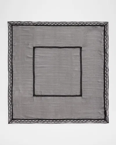 Dolce & Gabbana Lace Band Chiffon Scarf In Black