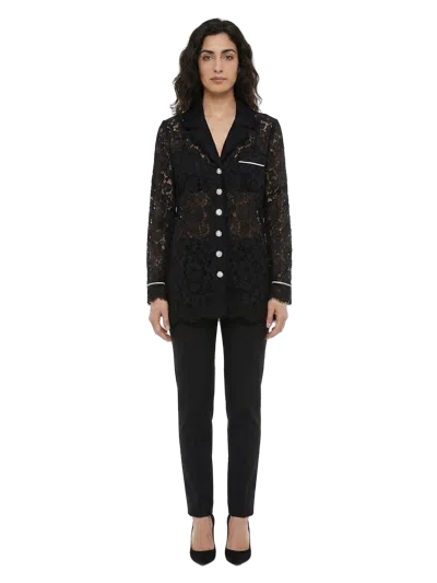 Dolce & Gabbana Lace Blazer In Black