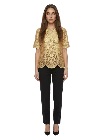 Dolce & Gabbana Lace Blouse In Gold