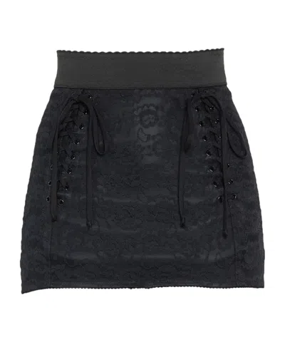 Dolce & Gabbana Lace Bodycon Skirt In Multi
