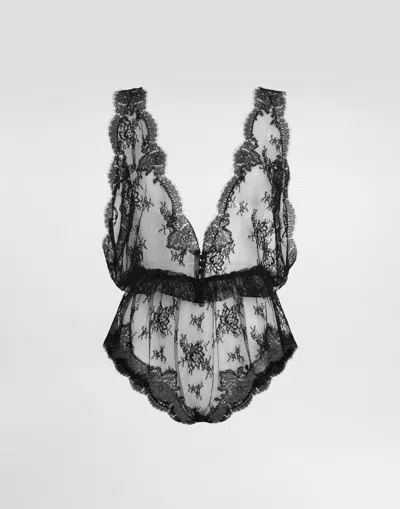 Dolce & Gabbana Lace Bodysuit In Black