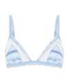 Dolce & Gabbana Lace-trimmed Satin Triangle Bra In Blue