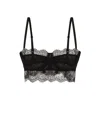 Dolce & Gabbana Black Bralette Top In Silk Satin And Lace In Black