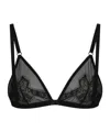 Dolce & Gabbana Floral-embroidered Mesh Bra In Black