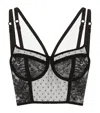 Dolce & Gabbana Elegant Black Tulle Underwire Cup Corset For Women
