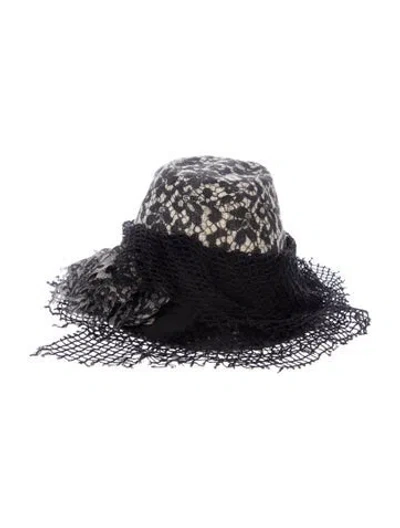 Pre-owned Dolce & Gabbana Lace Bucket Hat In Black